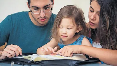 Families opening up the Bible