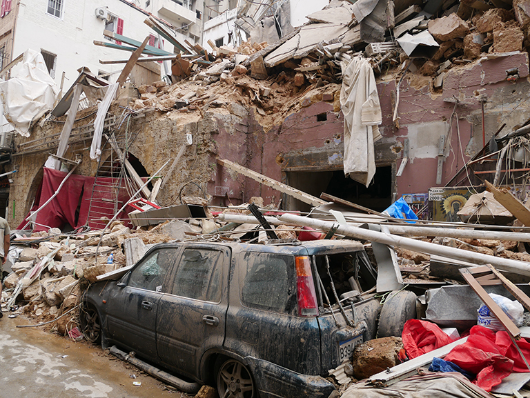 Devastation from the blast